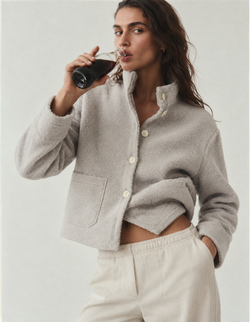 Candid Sherpa Jacket Cola Sip