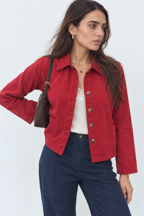 Red Jacket Editorial Portrait