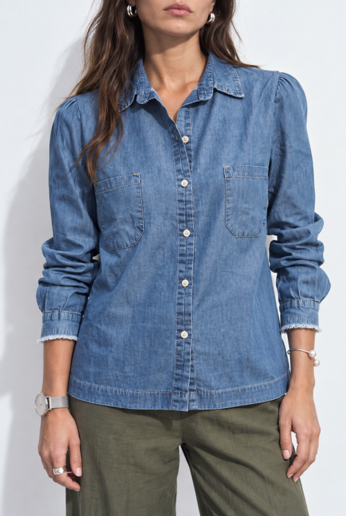 Cropped Denim Editorial Portrait