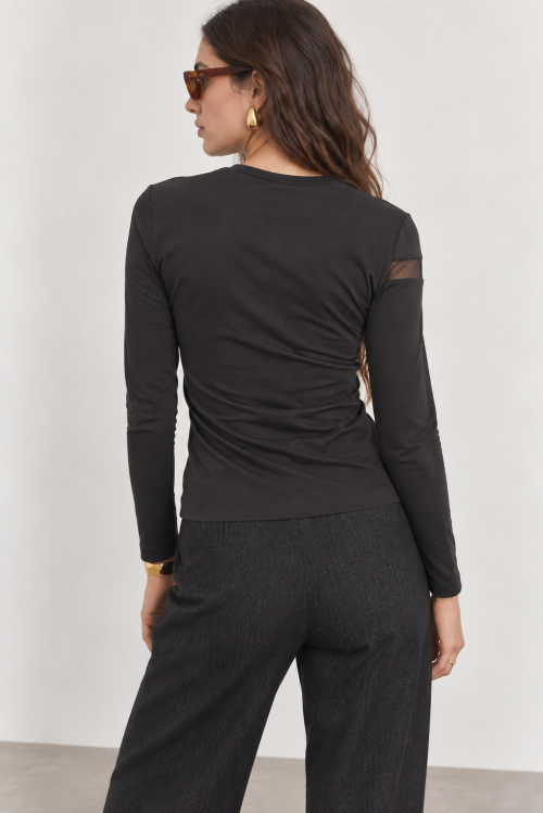 Back View in Charcoal Tailoring