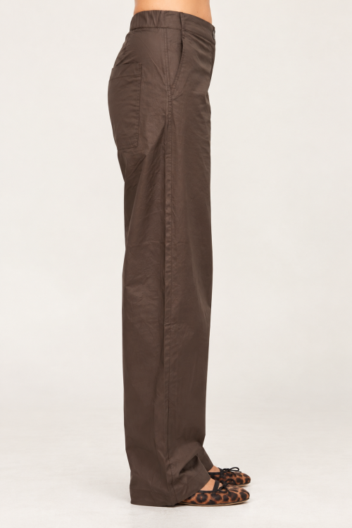 Chocolate Brown Trousers and Leopard Flats