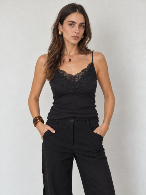 Minimalist Black Lace Editorial Portrait