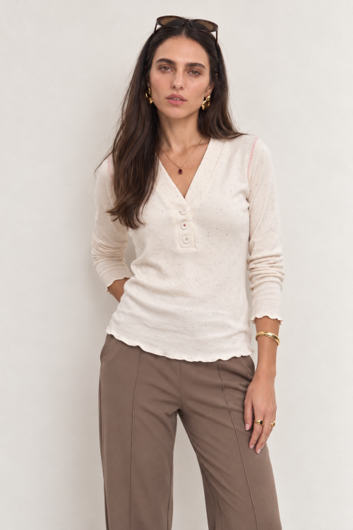 Minimalist Editorial Portrait in Cream and Taupe