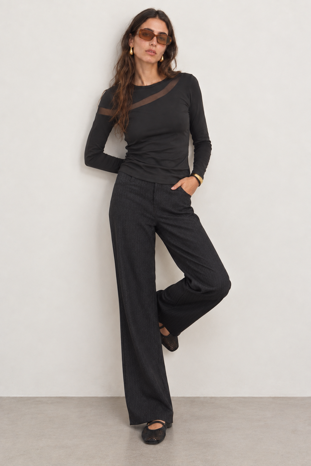 Relaxed High-Fashion Studio Portrait